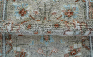 Hand knotted Silver And Rust Traditional Turkish Design 2.6x10 Wool Area Rug