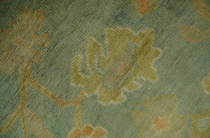 Hand Knotted Teal, Beige and Rust Vintage Style Traditional Wool Area Rug