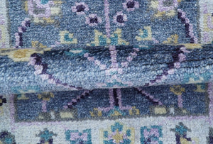 Hand Knotted Traditional Design Blue And Ivory 2x3 Wool Area Rug