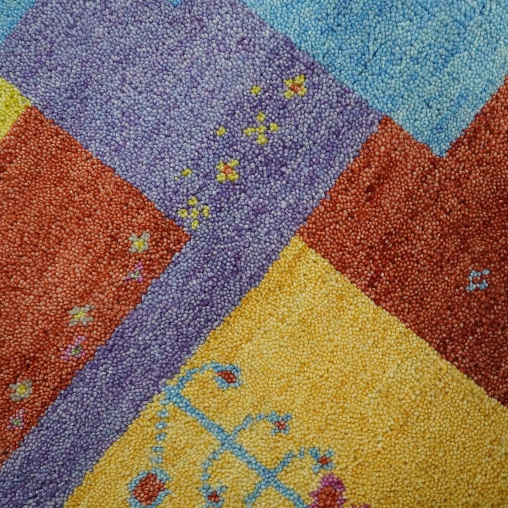 Hand knotted Traditional Multi color Antique Tribal Style Gabbeh Design Wool Area Rug