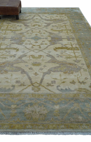Hand Knotted Traditional Oushak Design Beige And Gray 6x9 Wool Area Rug