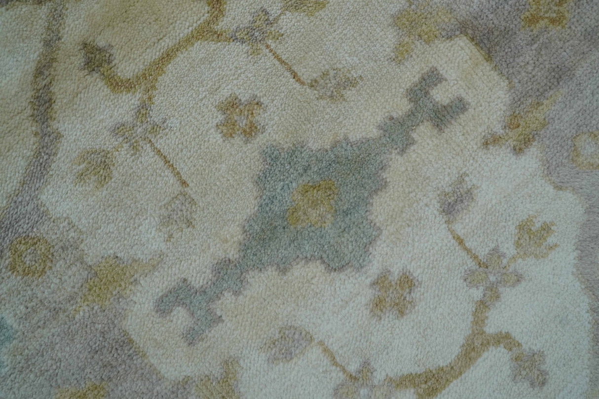 Hand Knotted Traditional Oushak Design Beige And Gray 6x9 Wool Area Rug