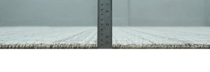 Hand Made 8x10 Modern Stripes Charcoal And Gray Blended Wool  Area Rug