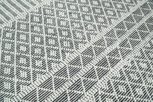 Modern Contemporary Hand Woven Black and White Wool Area Rug