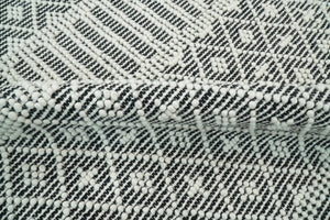 Modern Contemporary Hand Woven Black and White Wool Area Rug