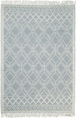 Blue Modern Contemporary Hand Woven Wool Area Rug