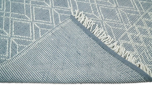 Blue Modern Contemporary Hand Woven Wool Area Rug