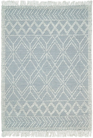 Blue Modern Contemporary Hand Woven Wool Area Rug