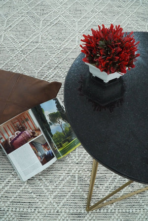 Modern Contemporary Hand Made White Wool Area Rug