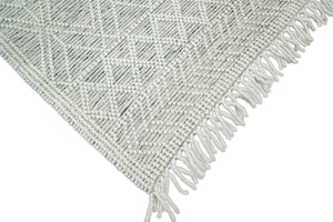 Modern Contemporary Hand Made White Wool Area Rug
