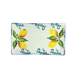 Hand-Painted-Italian-Ceramic-Rectangular-Platter-Lemons-Serving-Platters