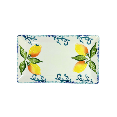 Hand-Painted-Italian-Ceramic-Rectangular-Platter-Lemons-Serving-Platters
