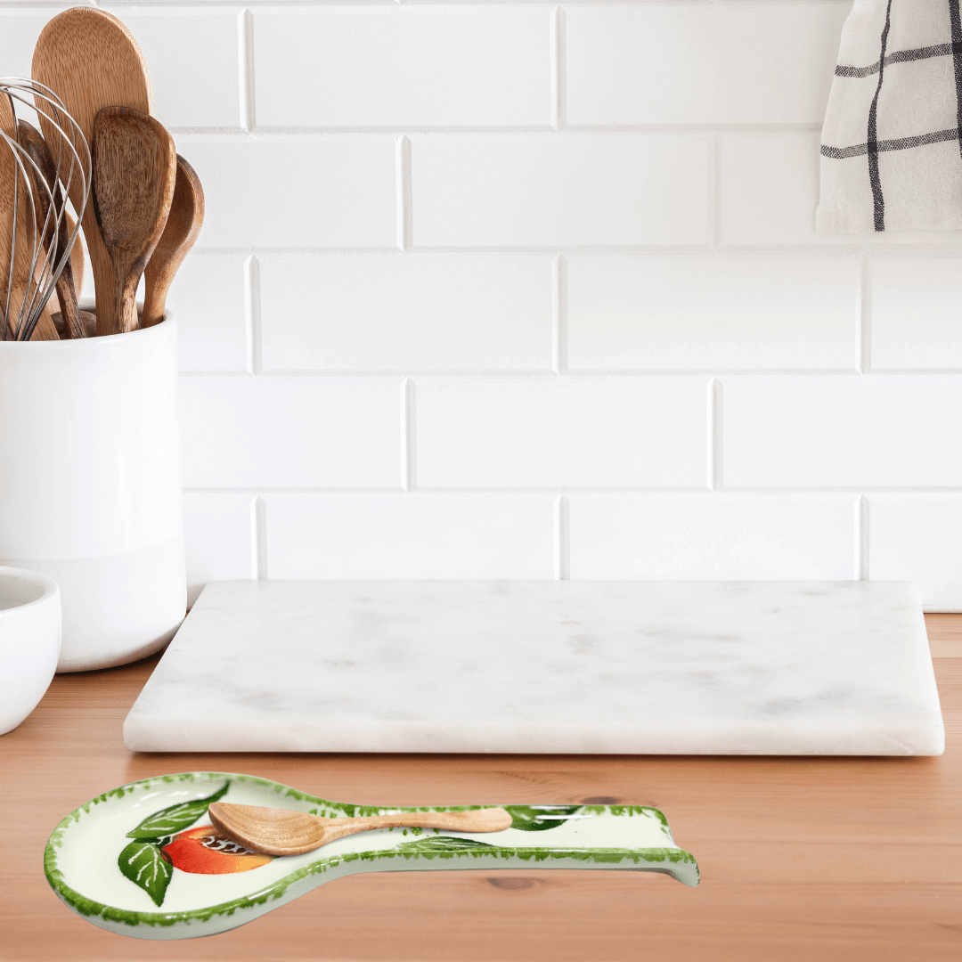 Hand Painted Italian Ceramic Spoon Rest Pomegranate - Tuesday Morning - Spoon Rests