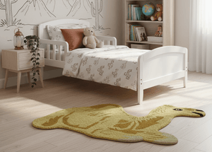 Hand Tufted 2x3 Animal Camel Wool Area Rug