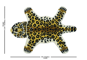 Hand Tufted 2x3 Gold Animal Leopard Wool Area Rug