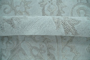 Contemporary Hand Tufted Silver and Blue Modern Wool Area Rug