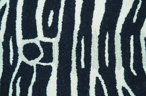Hand Tufted Animal Zebra Black 3x5 Wool Area Rug