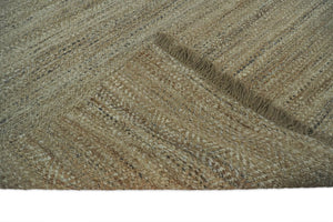 Hand Woven Brown Natural Jute and Wool Area Rug