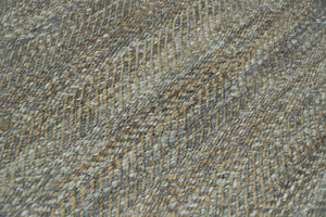 Hand Woven Natural Fiber Jute and Wool Silver and Brown Rug