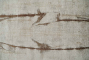 5x8 Hand Woven Beige and Brown Modern Floral Art Silk Rug