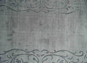 3x5 Hand Woven Silver and Gray Modern Floral Art Silk Rug