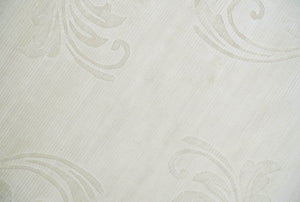4x6 Hand Woven Silver and Ivory Modern Floral Art Silk Rug