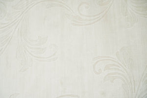 4x6 Hand Woven Silver and Ivory Modern Floral Art Silk Rug