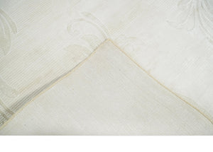 4x6 Hand Woven Silver and Ivory Modern Floral Art Silk Rug