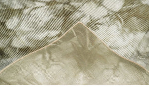 4x6 Modern Abstract Hand Woven Silver and Olive Art Silk Rug
