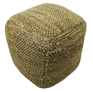 Hand Woven Natural Brown Chunky Design Jute Pouf