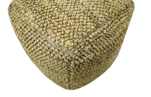 Hand Woven Natural Brown Chunky Design Jute Pouf