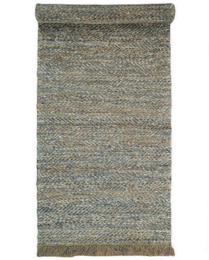 Modern Style Hand Woven Gray and Brown Jute and Art Silk Rug