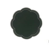NURTURE DARK GREEN SCALLOPED FAUX LEATHER PLACEMAT