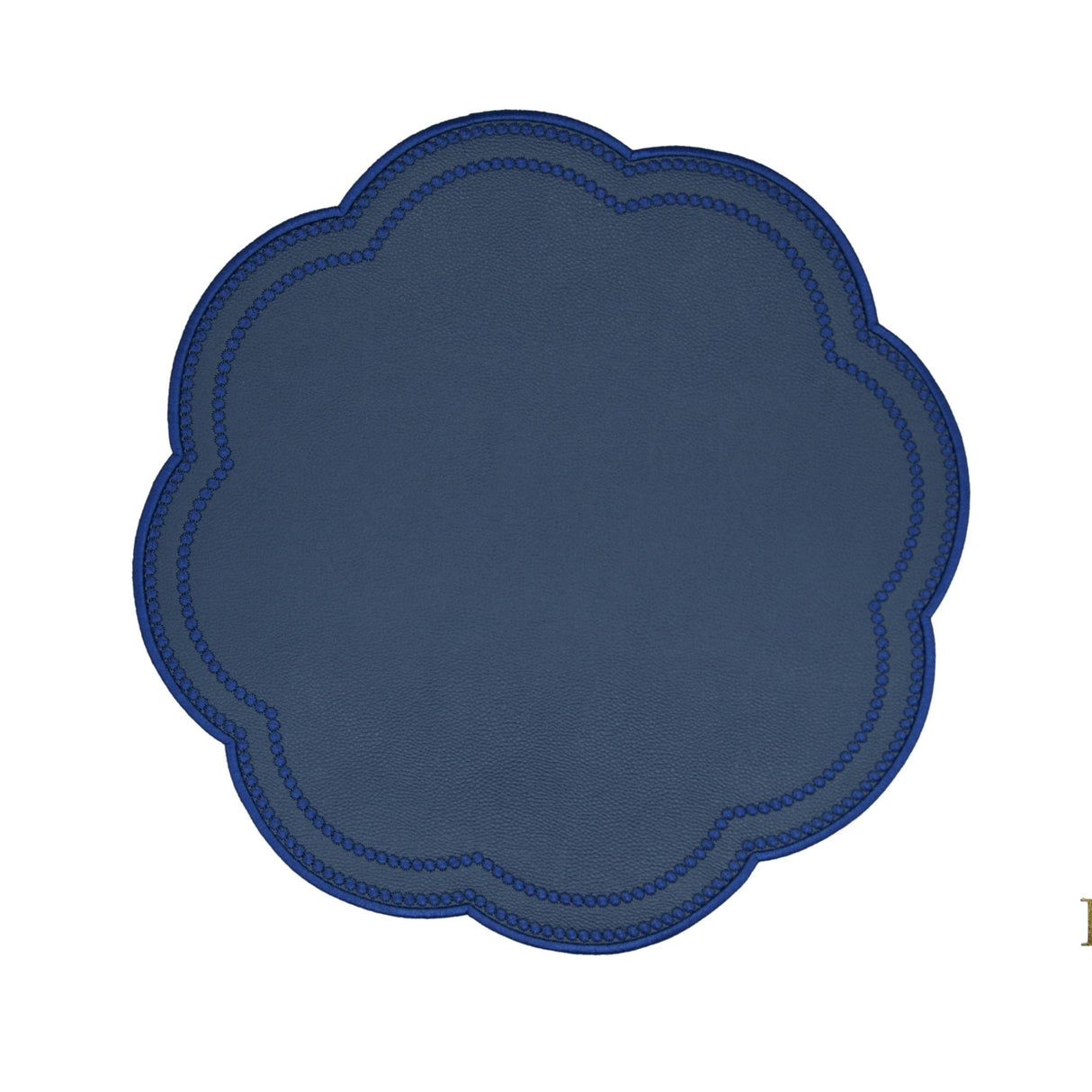 Nurture Navy Blue Round Faux Leather Placemats