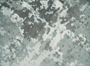 Handmade 8x10 Ivory, gray and Charcoal Blended Wool and Bamboo Silk Area Rug