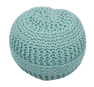 Handmade Aqua Macrame Pouf Ottoman - Footstool, Chair or Footrest | TRD113