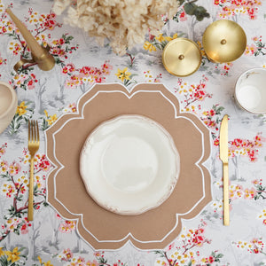 LUMERA BEIGE WAVY EDGE FABRIC PLACEMAT