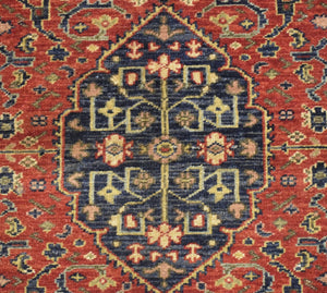 Traditional Heriz Rust and Brown Hand Knotted 2.6x8 Wool Area Rug