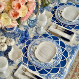 Gather Navy Blue Round Fabric Placemat