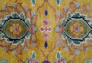 Hanoi Oriental Design Mustard Hand Knotted Wool Area Rug