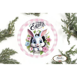 Happy Easter Faux 2D Bunny Sign