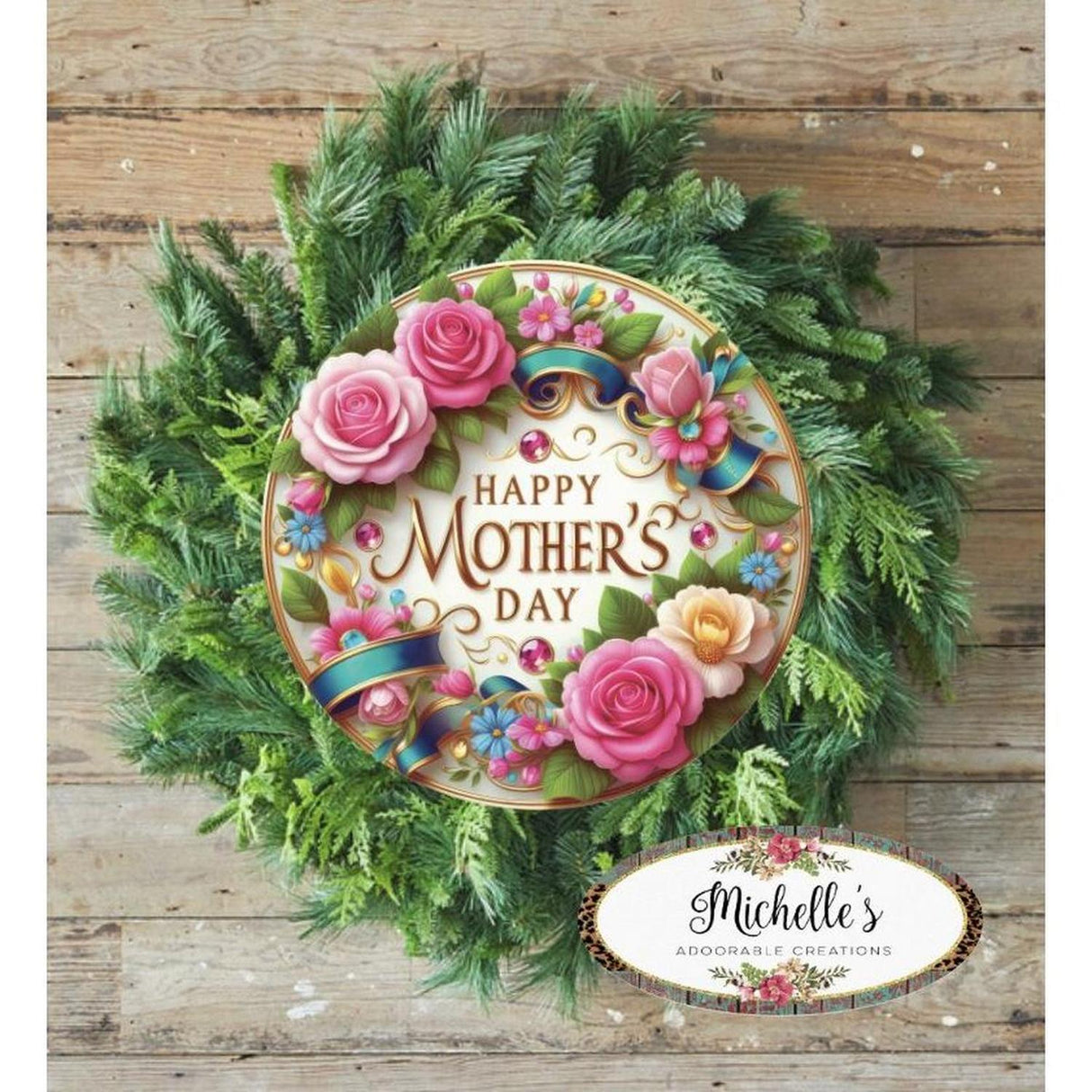 Happy Mother's Day Pink Jewel Round Sign