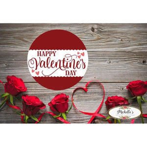 Happy Valentine's Day Round Metal Sign