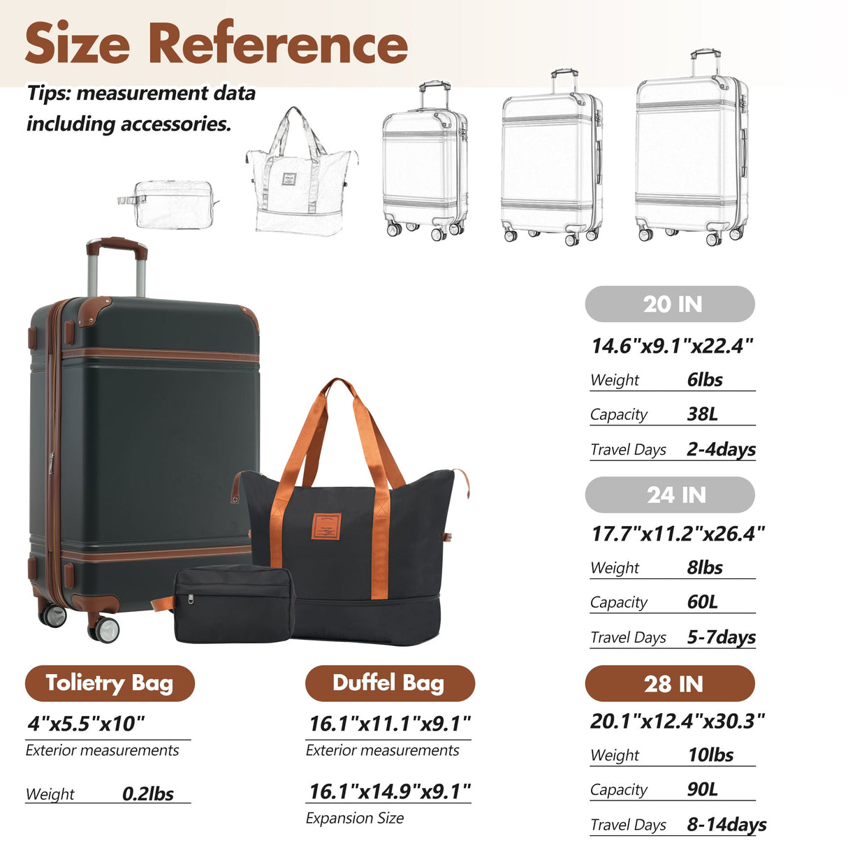 Hardshell Lightweight Suitcase Double Spinner Wheels with TSA Lock ,Single Vintage Luggage with Bag - Tuesday Morning - Luggage