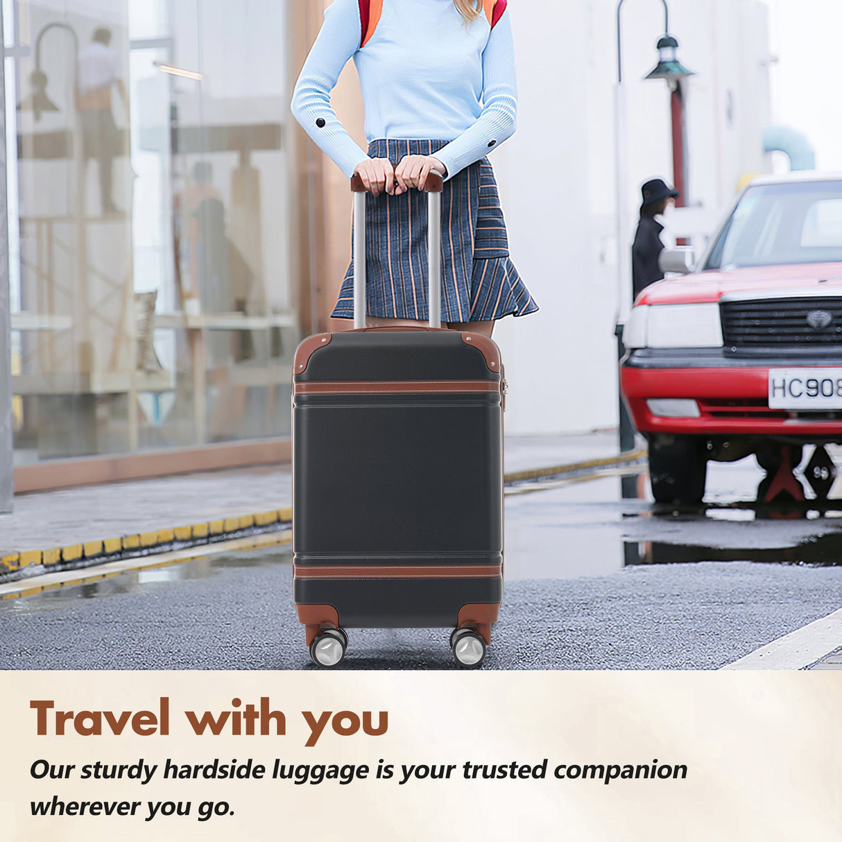 Hardshell Lightweight Suitcase Double Spinner Wheels with TSA Lock ,Single Vintage Luggage with Bag - Tuesday Morning - Luggage