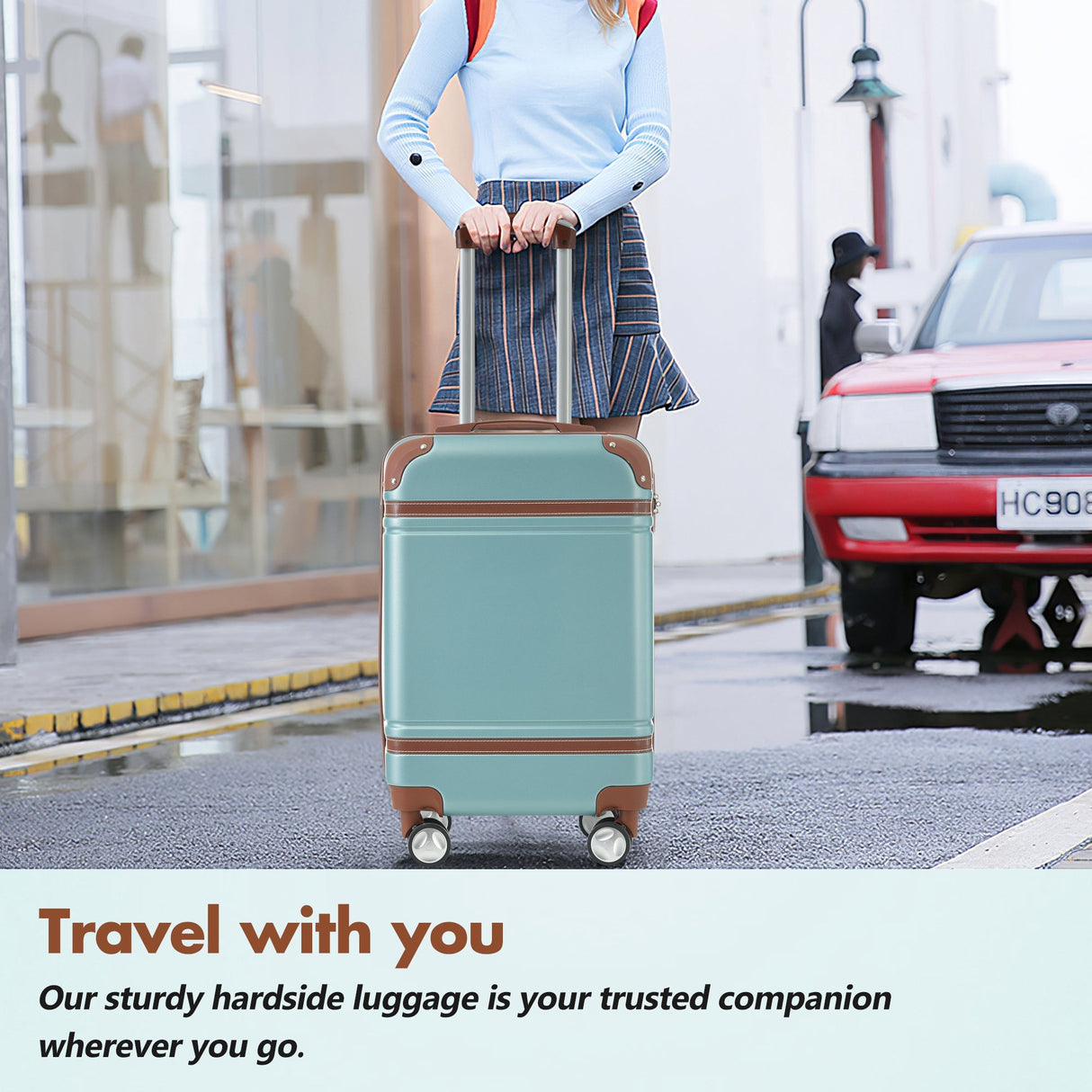 Hardshell Lightweight Suitcase Double Spinner Wheels with TSA Lock ,Single Vintage Luggage with Bag - Tuesday Morning - Luggage