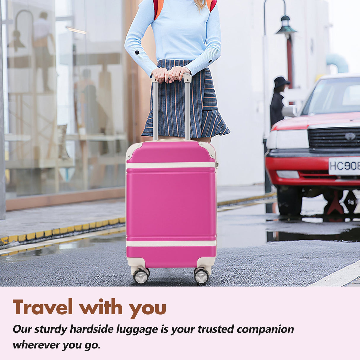 Hardshell Lightweight Suitcase Double Spinner Wheels with TSA Lock ,Single Vintage Luggage with Bag - Tuesday Morning - Luggage