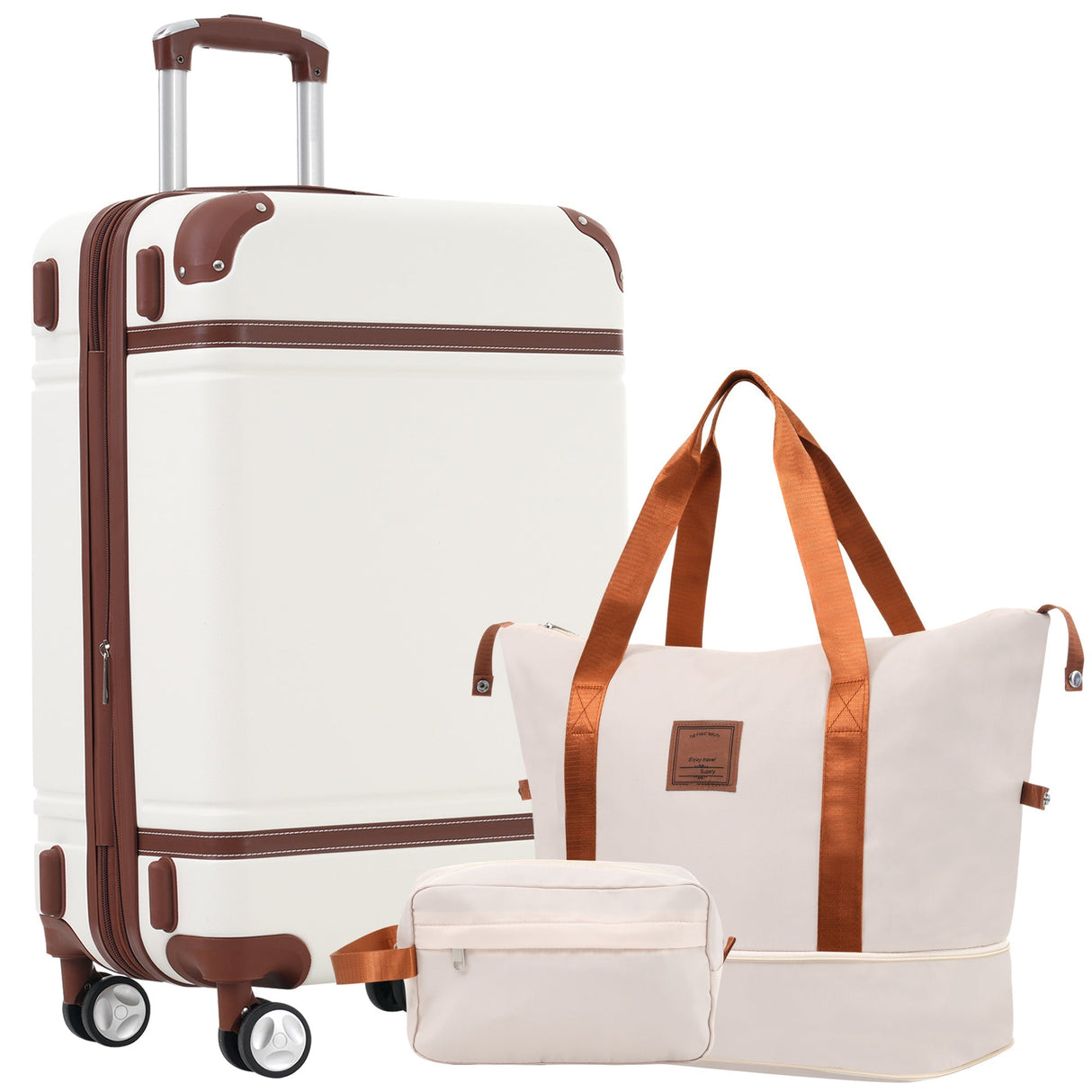 Hardshell Lightweight Suitcase Double Spinner Wheels with TSA Lock ,Single Vintage Luggage with Bag - Tuesday Morning - Luggage