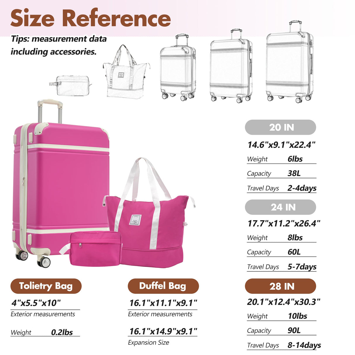 Hardshell Lightweight Suitcase Double Spinner Wheels with TSA Lock ,Single Vintage Luggage with Bag - Tuesday Morning - Luggage