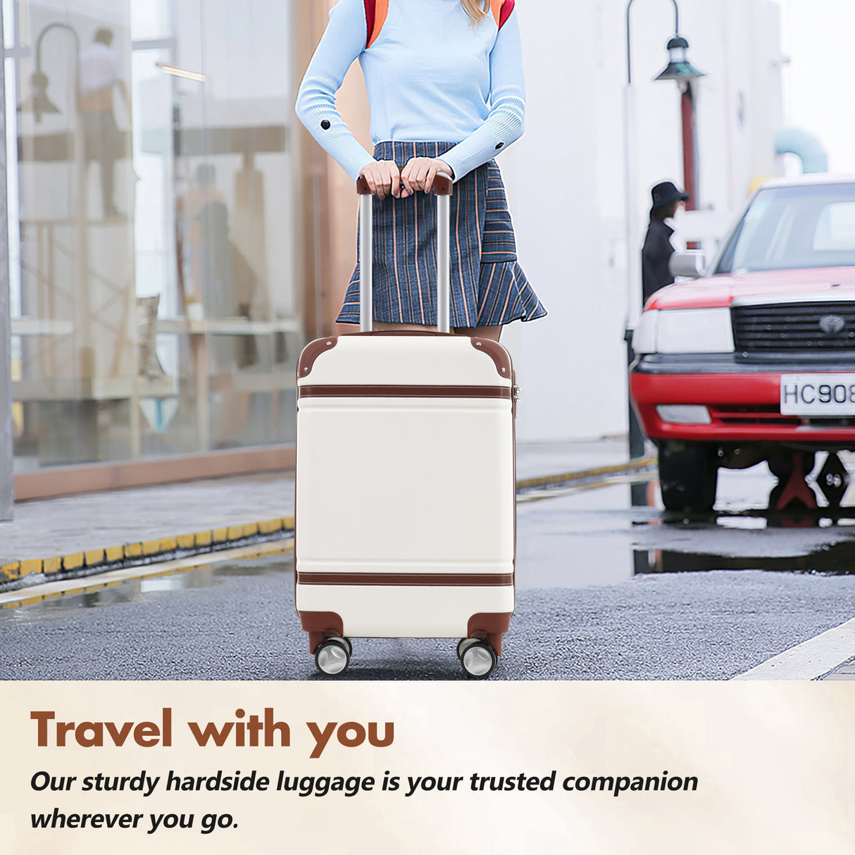 Hardshell Lightweight Suitcase Double Spinner Wheels with TSA Lock ,Single Vintage Luggage with Bag - Tuesday Morning - Luggage